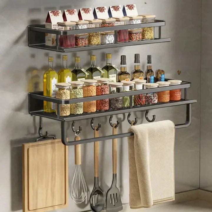 KitchenStyle – Elegant Væghylde til et Organiseret Køkken