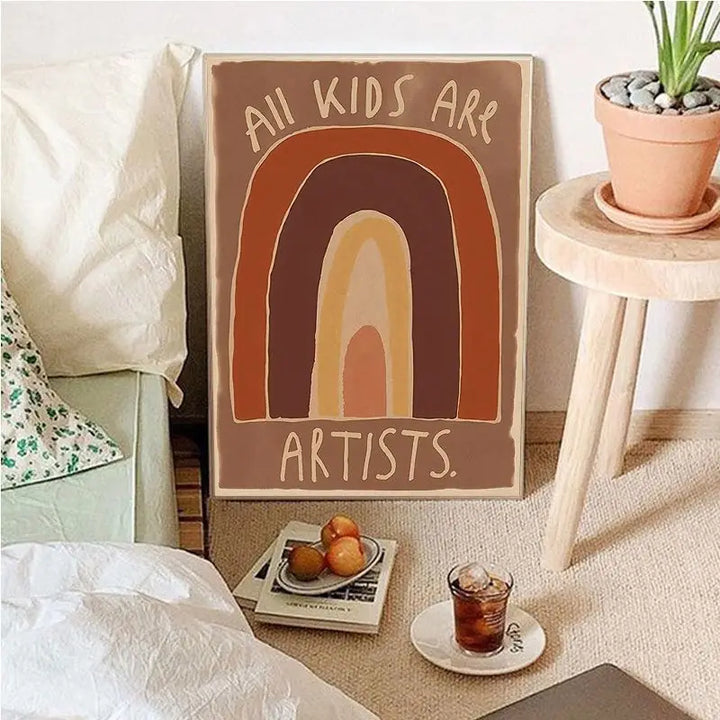 Vintage Tegneserie Lærred Kunst
