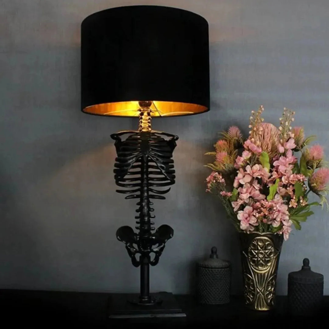 Kraniu Tablelampe Skelet Horror 3D Statue Kreativ Fest Ornament Requisit Halloween Dekoration Atmosfære Lampe Nattelys