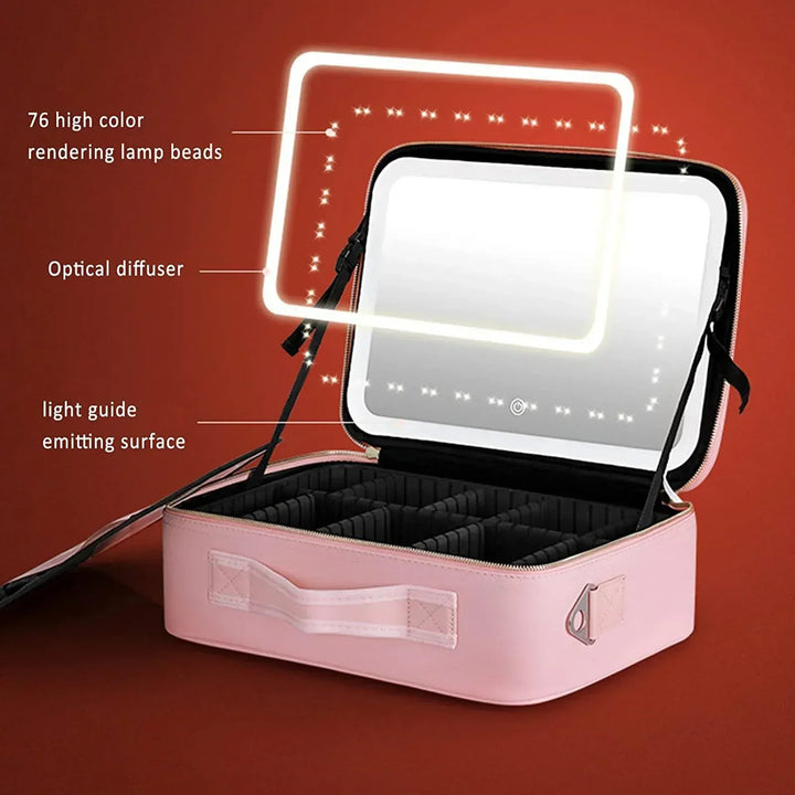 Rejse Kosmetik Taske LED Spejl Makeup Taske