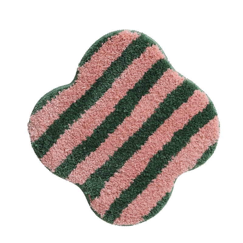 Quilted striped chair cushion