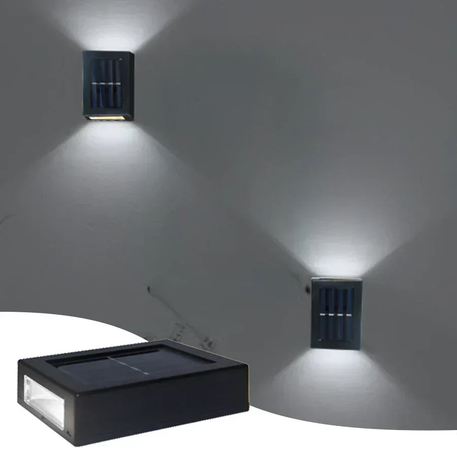 Vandtæt LED Solvæg lampe: Op- og nedbelysning til balkon, have, gade og landskab