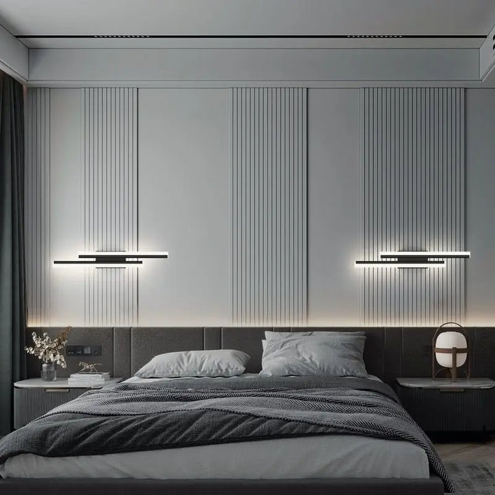 Moderne LED Væglampe: Sort/Guld Akryl Rum Dekoration Lys