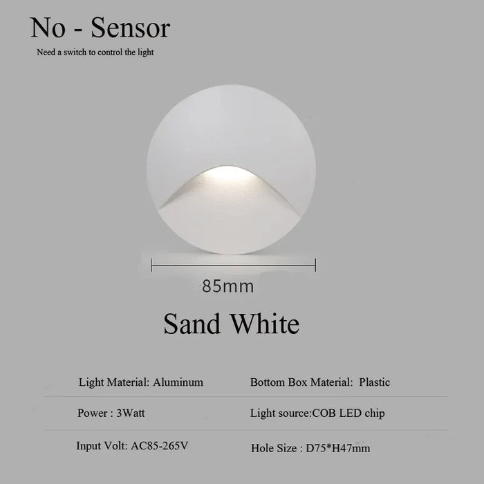 Moderne vandtæt IP65 LED indbygningsvæg lampe til udendørs belysning - 3W indbygget trin- og trappe balkon portal lys
