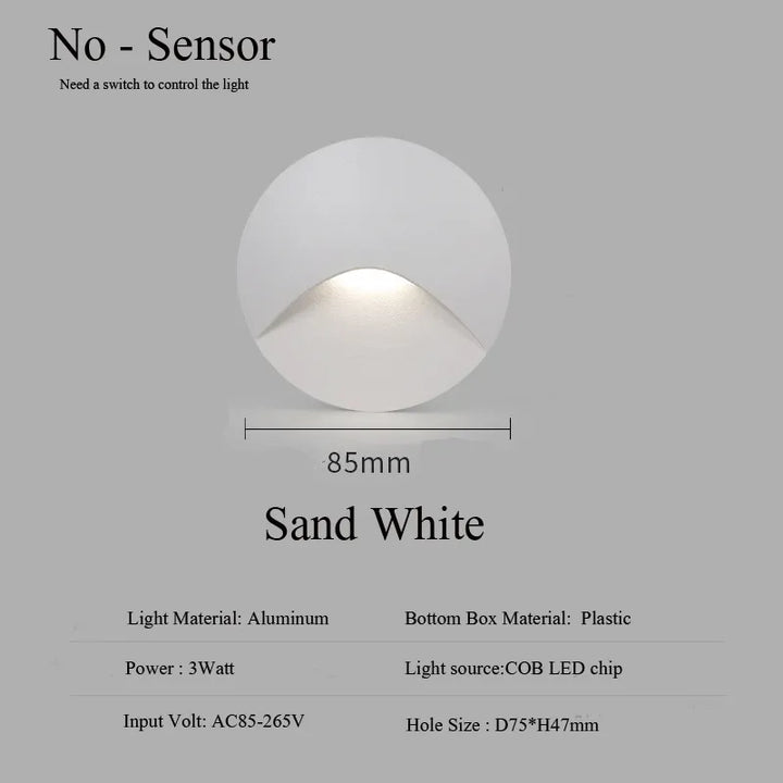 Moderne vandtæt IP65 LED indbygningsvæg lampe til udendørs belysning - 3W indbygget trin- og trappe balkon portal lys