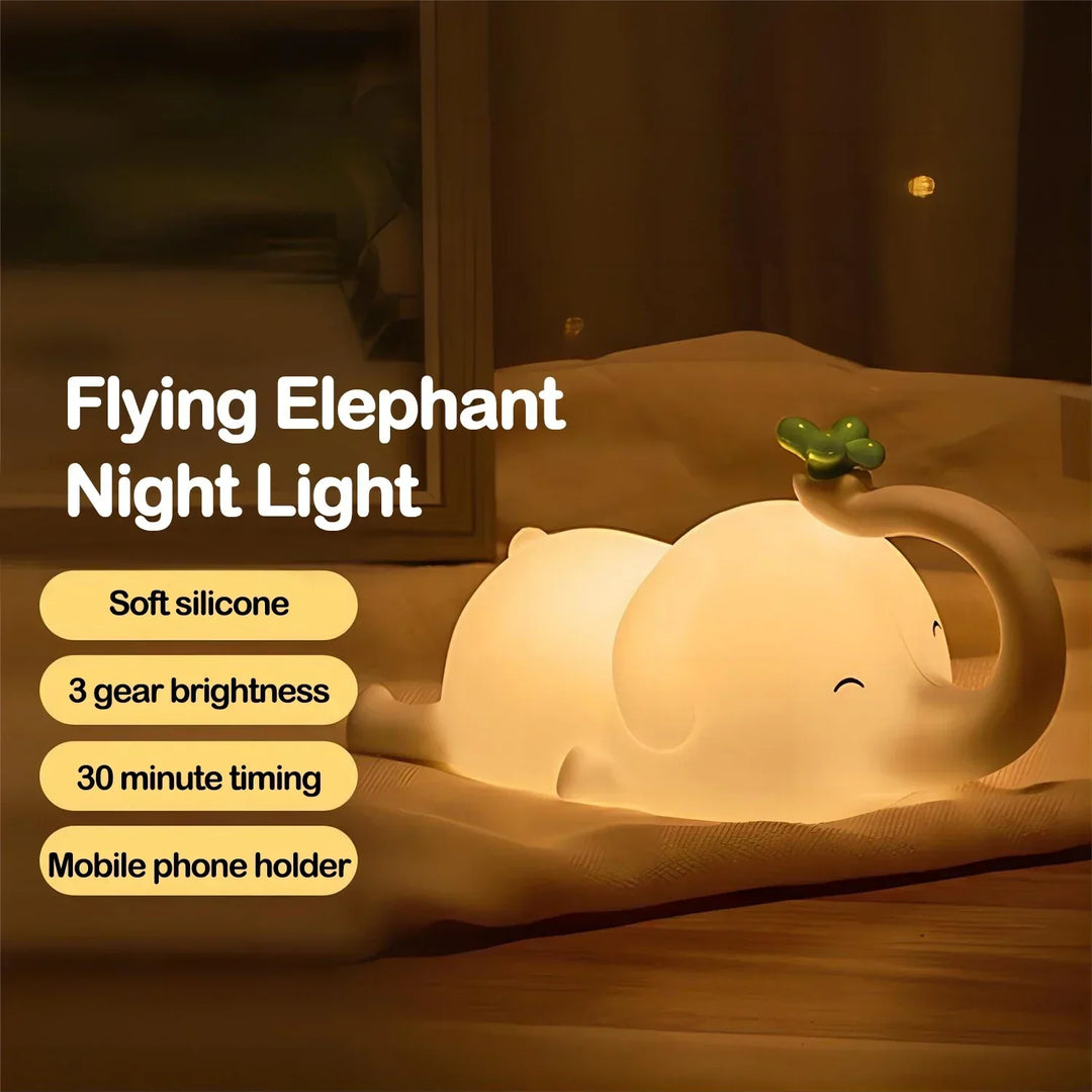 LumiDum LED Natlampe | Blød Silikone | 3 Lysstyrkeniveauer | Bærbar &amp; Genopladelig | 17,7 × 9,1 cm