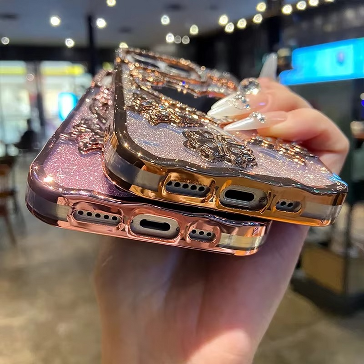 Butterfly Glitter Diamond Spejl Etui til iPhone