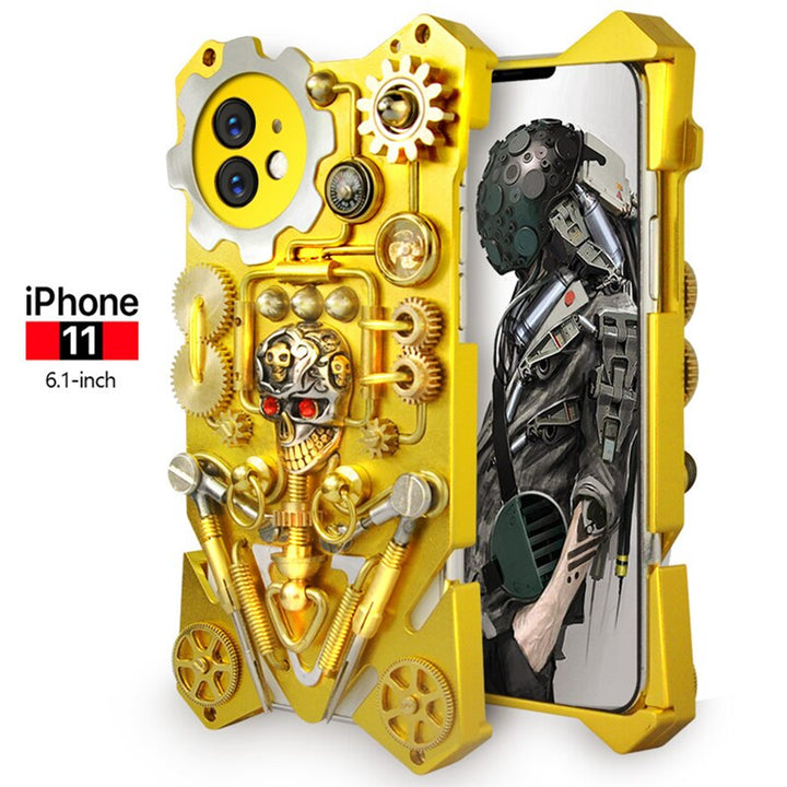 Mechanic Skull Cyberpunk Stil iPhone Cover