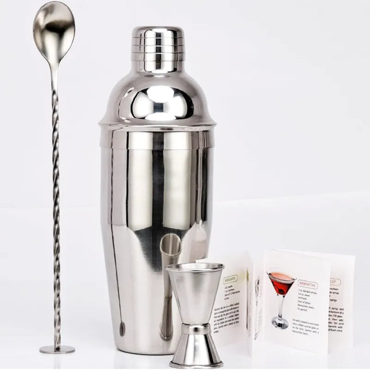 550 ml/750 ml Rustfrit Stål Cocktail Shaker Mixer Drink Bartender Sæt Bar Sæt Værktøjer Med Vinreol Stativ Værktøj til Fødselsdagsgave