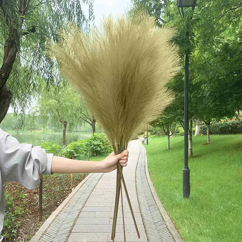 5 stk 100 cm Kunstig Pampas Græs Tørret Blomster Bouquet Bryllup Fest Dekoration Hjem Rum DIY Kunstige Planter Dekorationsmaterialer