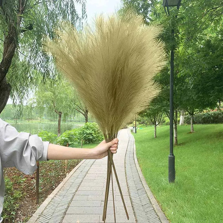 5 stk 100 cm Kunstig Pampas Græs Tørret Blomster Bouquet Bryllup Fest Dekoration Hjem Rum DIY Kunstige Planter Dekorationsmaterialer