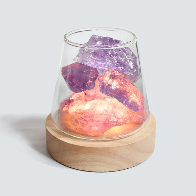 Himalaya Saltlampe - Krystal Nattelys &amp; Æterisk Oliediffuser
