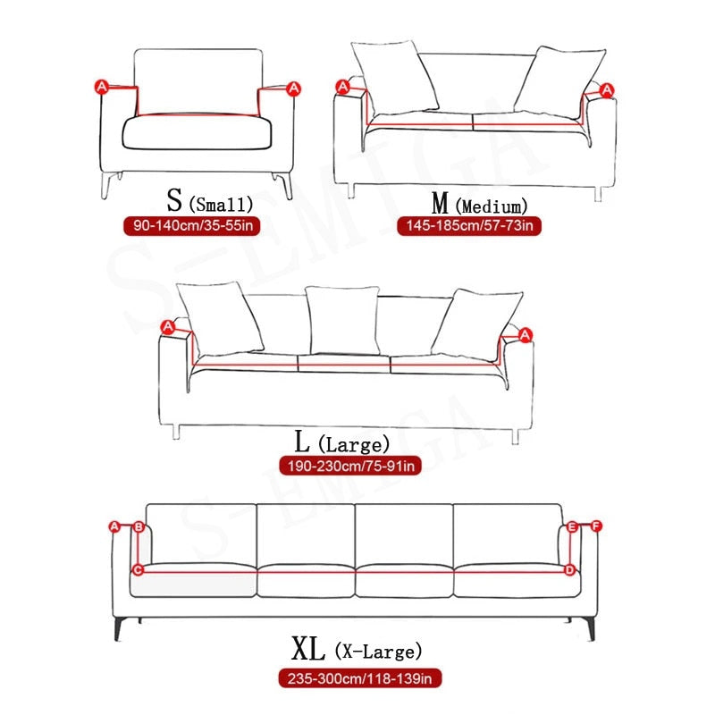 Moderne skridsikker farverig elastisk sofatræk