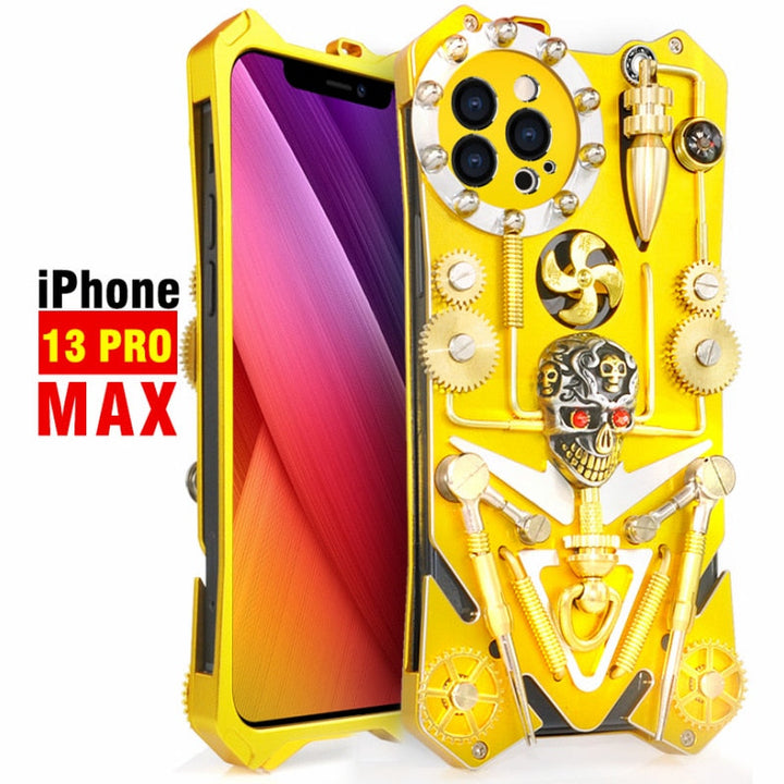 Mechanic Skull Cyberpunk Stil iPhone Cover