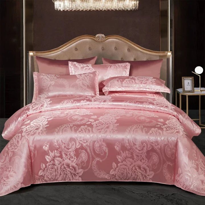 Satin Rayon Jacquard Dynebetræk Sæt 264x229cm – Luksus Sommer Sengetøj til Komfortabel Søvn &amp; Hjemmeindretning