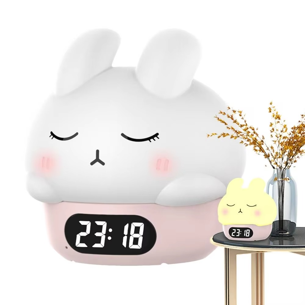 Bunny Digital Vækkeur med Søvntræner og Nattelys