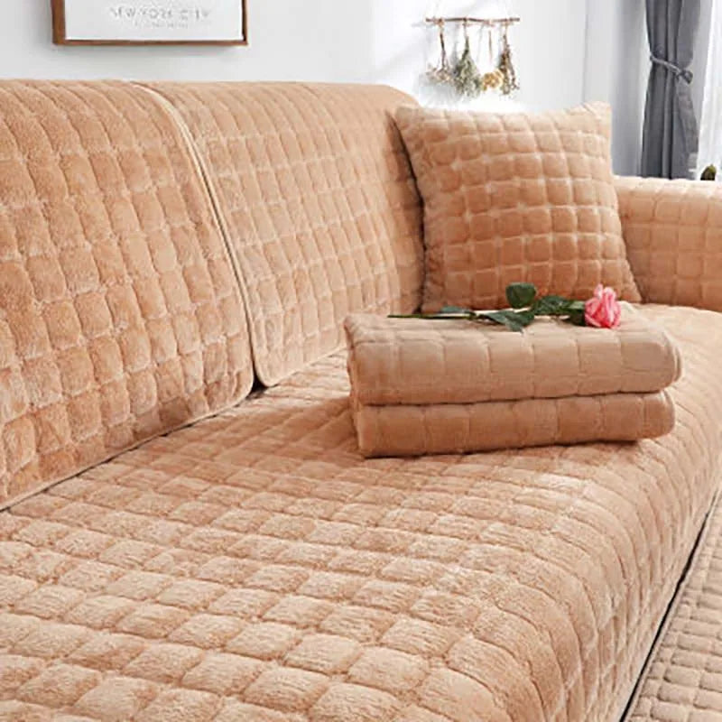 Hyggeligt Blødt Tykt Plys Non-Slip Sofa Cover |