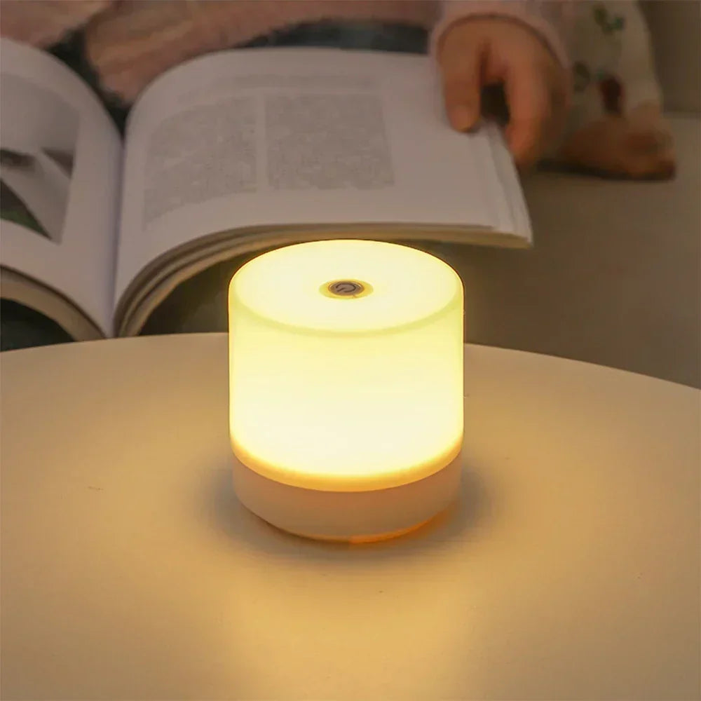 Kreativ USB Natbordlampe - Touch-Dimmende LED Natlys til Soveværelse &amp; Studenterbolig