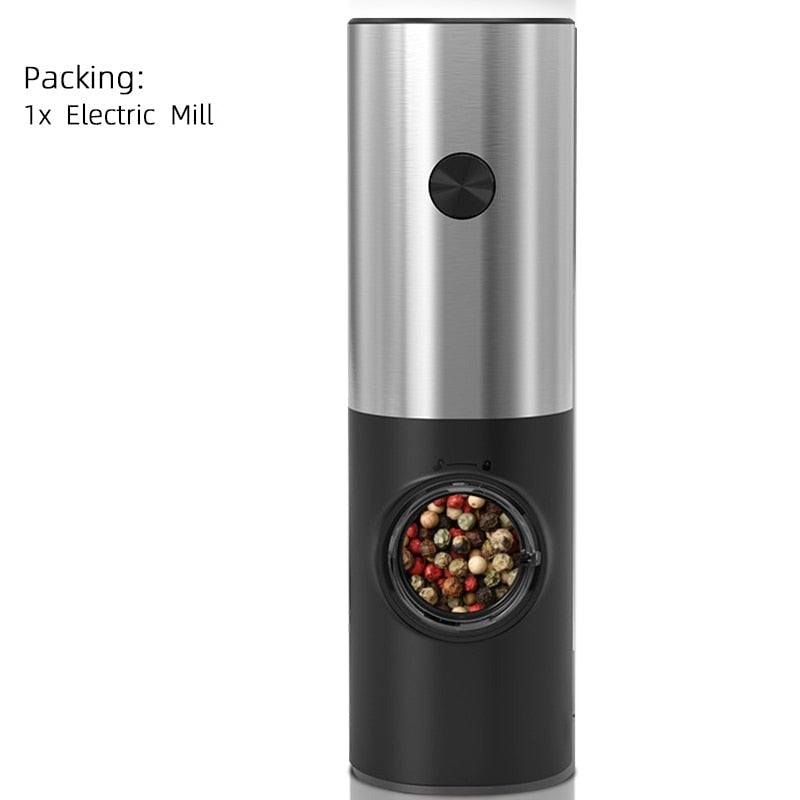 Elektrisk automatisk peber- og saltkværn med LED-lys og justerbar kværn - Perfekt til køkkenet eller restauranten