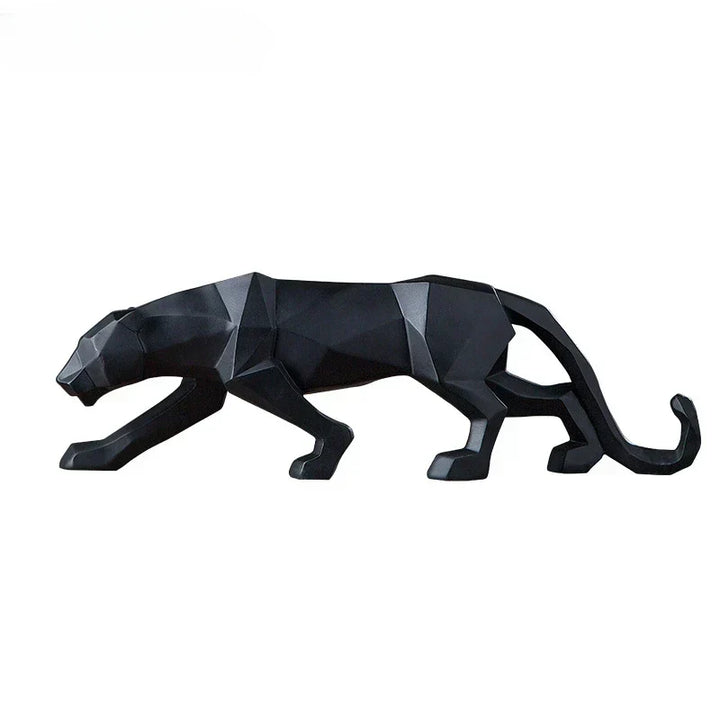Panther Statue, Dyrefigur, Abstrakt Geometrisk Stil, Harpiks, Leopard Skulptur, Hjemmekontor, Skrivebordsdekoration, Håndværk