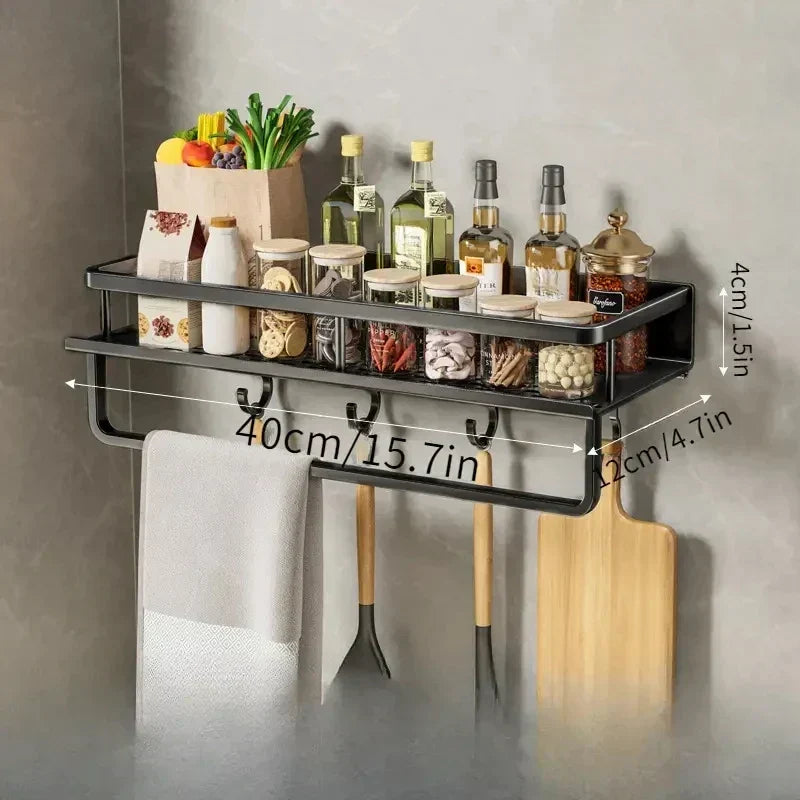 KitchenStyle – Elegant Væghylde til et Organiseret Køkken