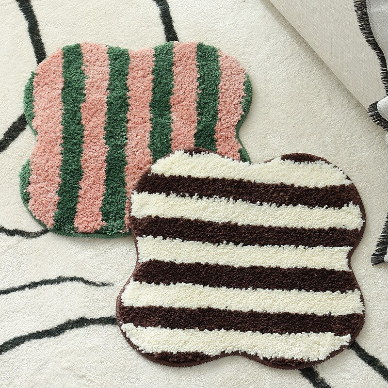 Quilted striped chair cushion