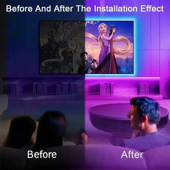USB RGB LED Strip Lys med App Kontrol til Rum &amp; TV Baggrundsbelysning Dekor