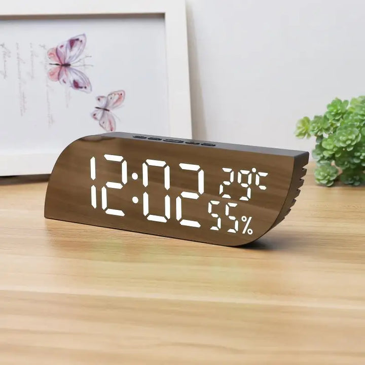 LED Digital Vækkeur med Dobbelt Display &amp; Ubegrænset Snooze