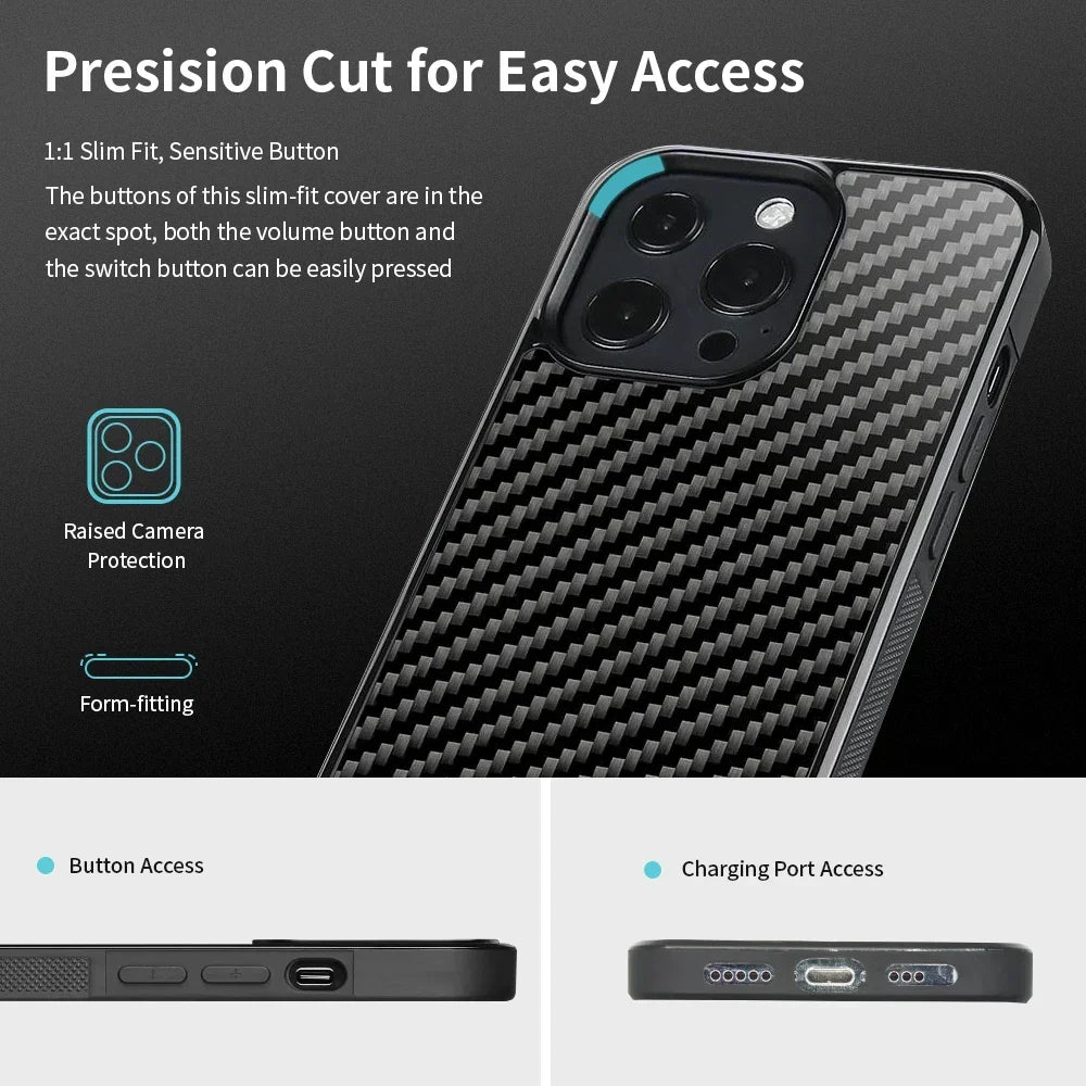 Magsafe Carbon Fiber Stødabsorberende iPhone Cover