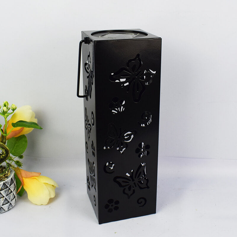 Sol Butterfly Rose Mønster Hult Søjle LED Udendørs Vandtæt Dekorativ Lampe