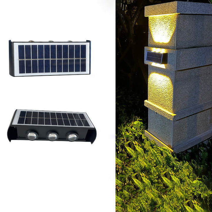 Moderne Enkelhed Sol Vandtæt Rektangulær ABS PMMA LED Væglampe til Udendørs Patio