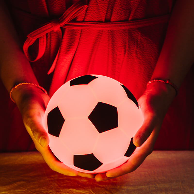 Kreativ Fodbold Silikone LED Nattelys USB Opladelig Bordlampe