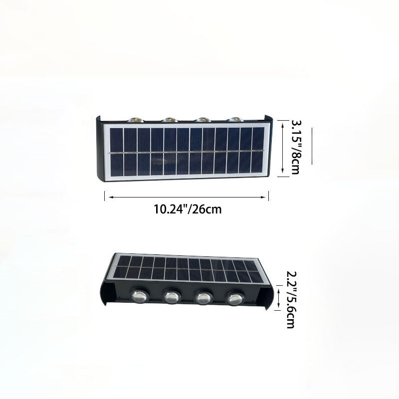 Moderne Enkelhed Sol Vandtæt Rektangulær ABS PMMA LED Væglampe til Udendørs Patio