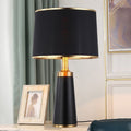 Moderne Overgangs Cylinder Jern Stof 1-Lygt Bordlampe til Stuen