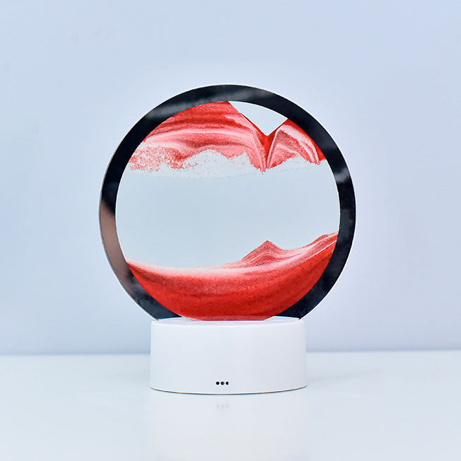 Kreativ Rund Timeglas Quicksand 3D LED Nattelys Bordlampe