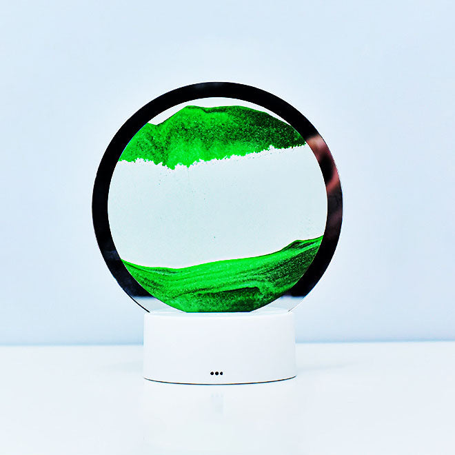 Kreativ Rund Timeglas Quicksand 3D LED Nattelys Bordlampe