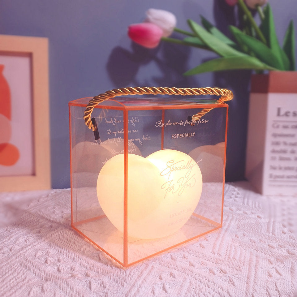 LuvSphere Silikone LED Natlampe | Hjerteformet Design | Bordlampe | Varm Stemningslys | Dekorativ
