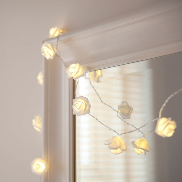 30 LED Rose Fairy Lights varm hvid
