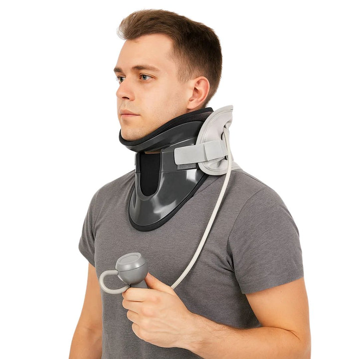 SpineEase | Nakke Træk Krave – Cervikal Retraktor til Spinal Dekompression, Nerve- &amp; Holdningsstøtte – Nakke Smerte Lindre Hjælp