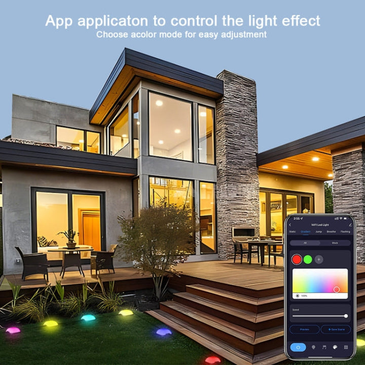 CP01 Udendørs WIFI Smart APP Kontrol Have Lys Musik Synkronisering Udendørs Gulvlys (US Stik)