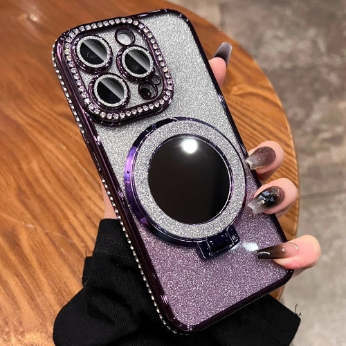 Telefoncover med Spejl Magnetisk Stativ Glitter