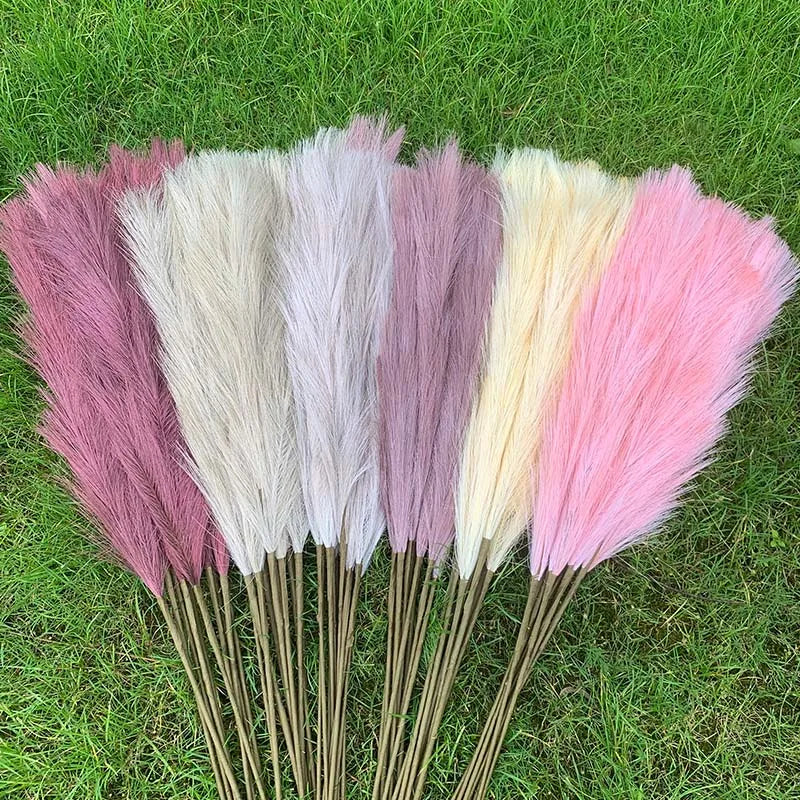 5 stk 100 cm Kunstig Pampas Græs Tørret Blomster Bouquet Bryllup Fest Dekoration Hjem Rum DIY Kunstige Planter Dekorationsmaterialer