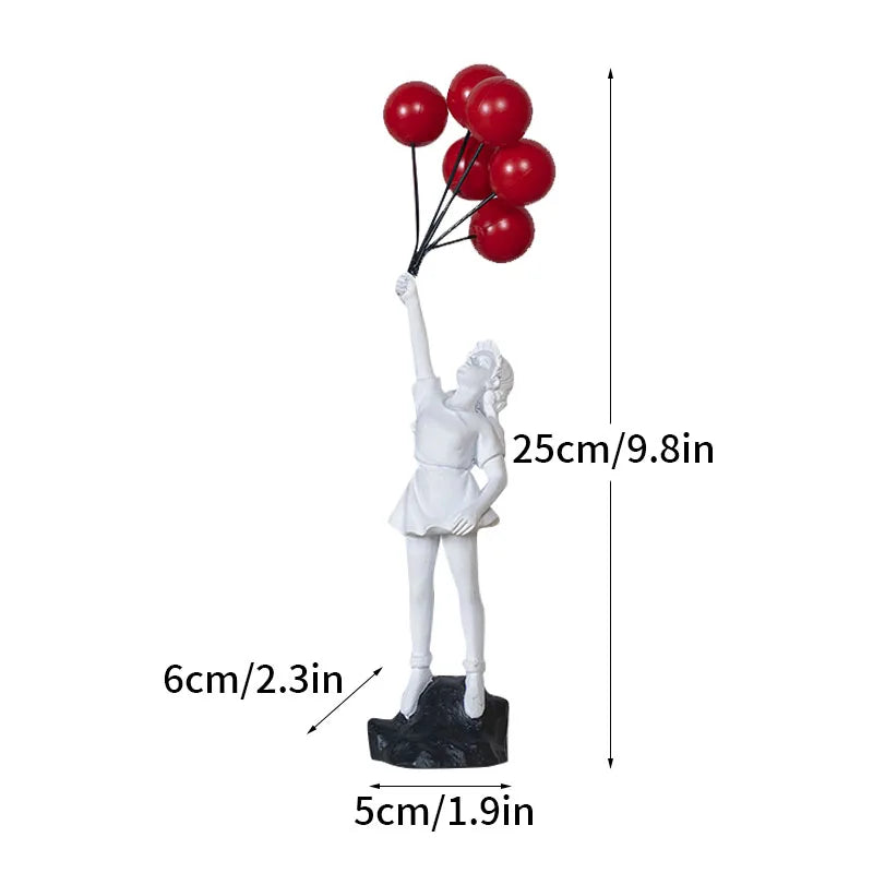 Dropshipping Banksy Skulptur Samling Blomster Kast Statue Pop Art Moderne Ballon Pige Figurine Kontor Hjem Dekoration