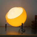 Aurivio Bordlampe | Glas & Rustfrit Stål | Retro-Nordisk Design | LED Natlampe Beige/Orange | Ø21×H25 cm