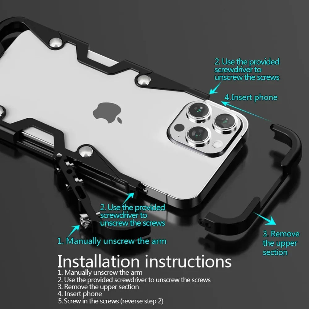 Taktisk Greb Stødabsorberende Legering Ramme iPhone Etui