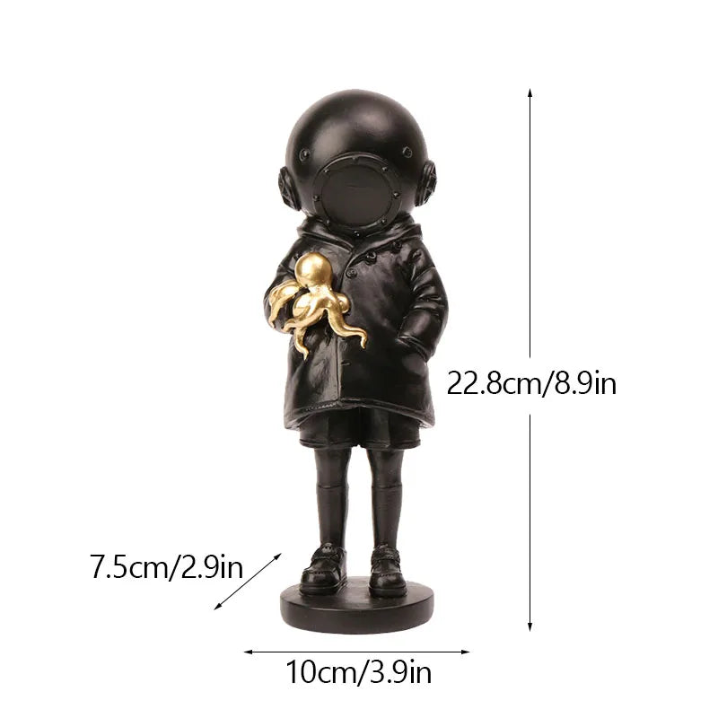 Dropshipping Banksy Skulptur Samling Blomster Kast Statue Pop Art Moderne Ballon Pige Figurine Kontor Hjem Dekoration