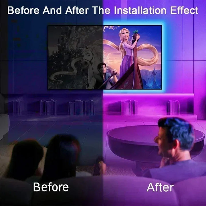 RGB 5050 LED Strip Lys med Fjernbetjening &amp; App Kontrol - USB-drevet