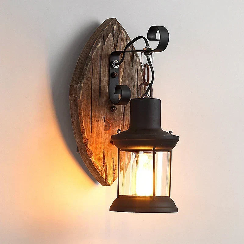 Retro Lantern Lampe Industriel Lantern Væglampe