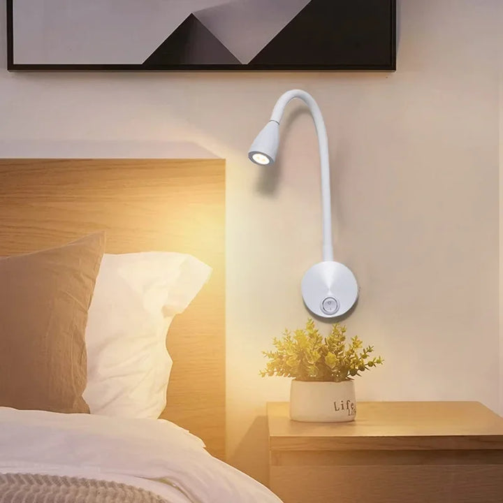 Alsidig LED Væglampe: Moderne, Fleksibel, Perfekt til Læsning i Sengen