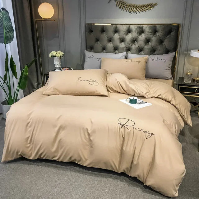 Luksus Duvet Cover med Elegant Broderi – Blød, Åndbar og Høj Kvalitet |